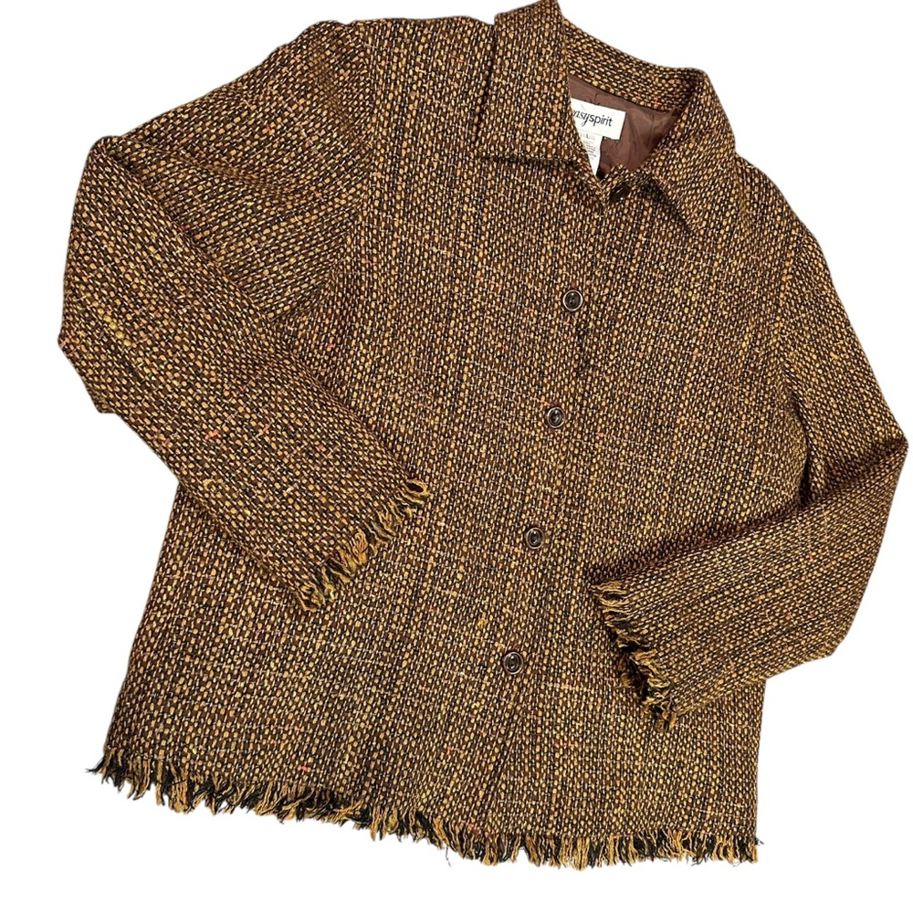 Women's Brown Tweed Jacket size Large
